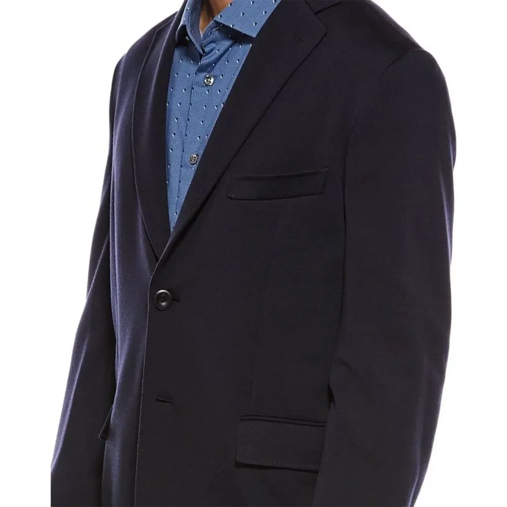 Brioni Mens Wool-Blend Jersey Blazer, Navy
